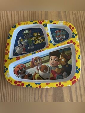 8" Paw Patrol 3 Section Divided Melamine Plate Children Kids Zak Designs